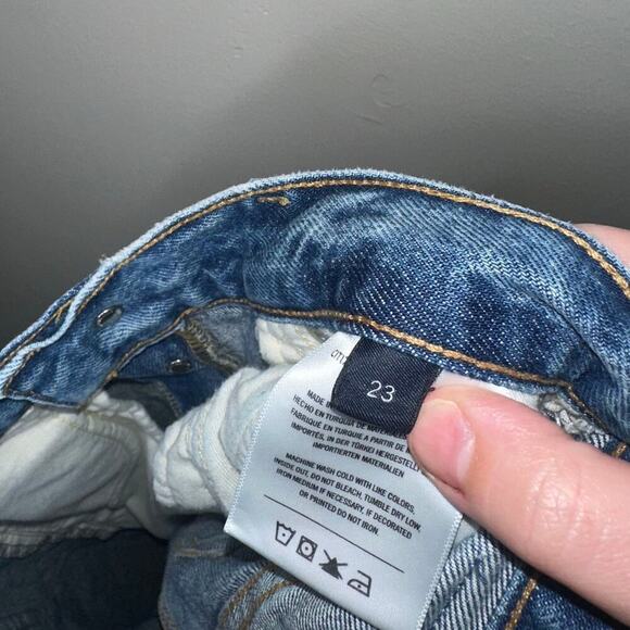 Citizen’s of Humanity Ayla Raw Hem Jean Shorts Cut-Off Babylonia Blue 23 - Picture 5 of 8